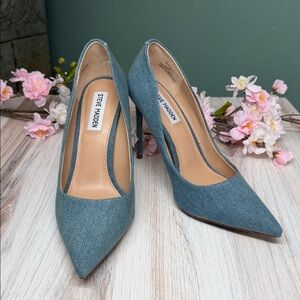 Steve Madden Vala denim jean Heels Size 8